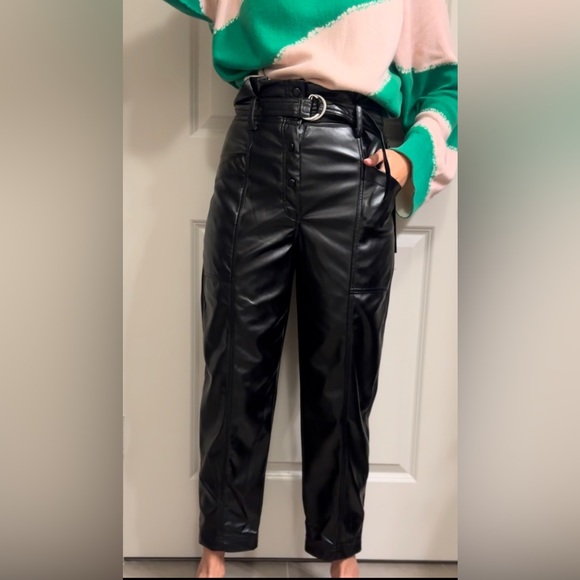 House of Harlow 1960 Faux Leather Paperbag Pants - Picture 2 of 3